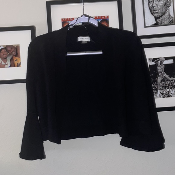 NWOT Calvin Klein Black Pullover Cardigan Crop Style - Picture 1 of 4